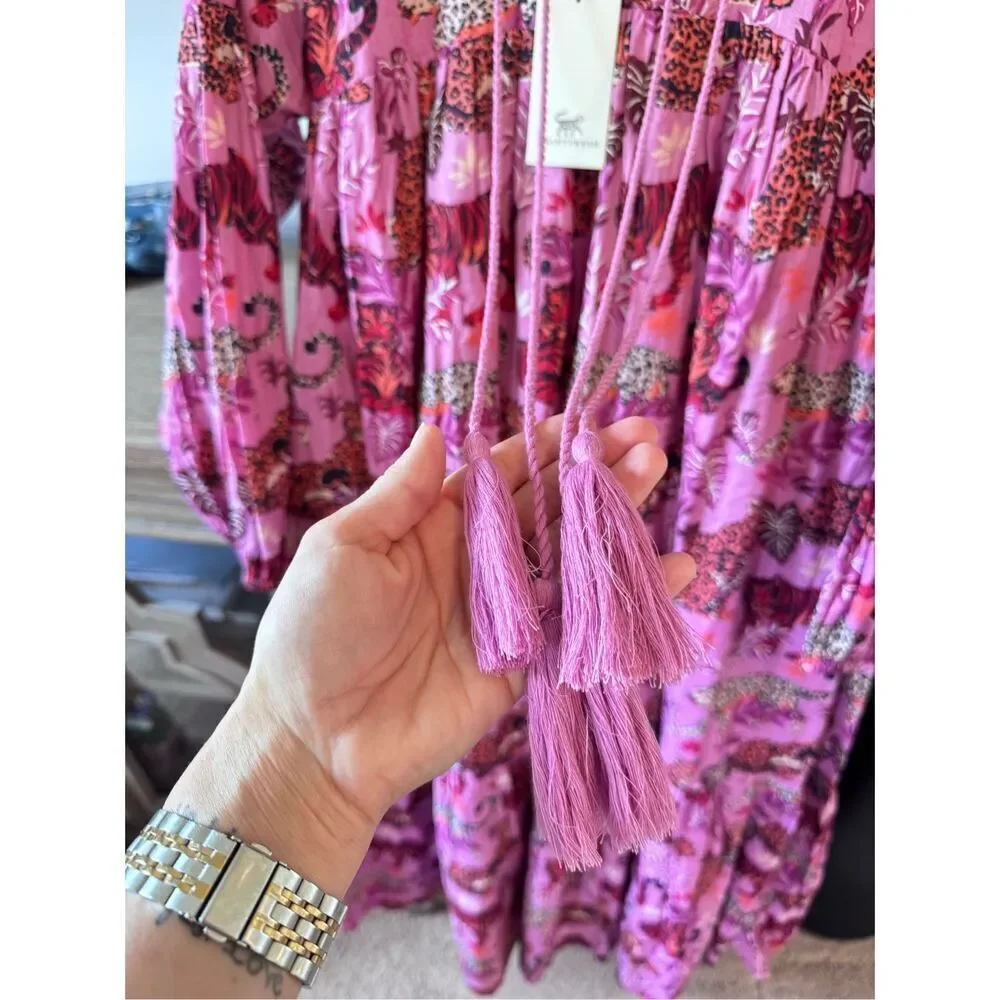 NWT Printfresh Day Tripper Dress I Feline Fatale (Purple) Size‎ Small